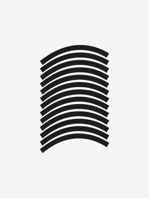 The Bend artwork on its own: a grid of straight rules curved through the middle.