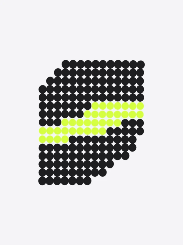 The Drift artwork on its own: a tight dot grid whose rows slip further out of alignment.