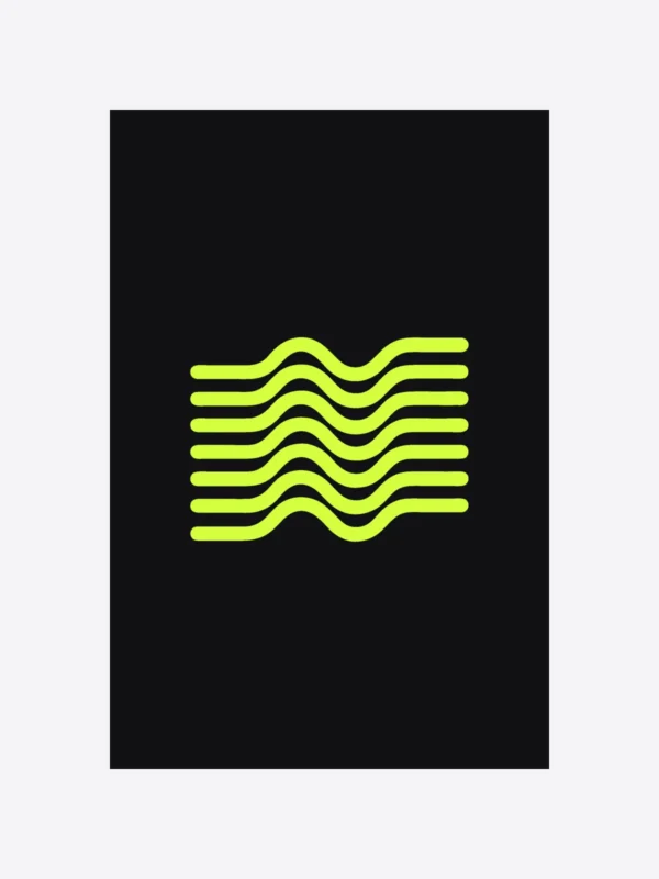 The Field artwork on its own: seven straight lines put through exactly one sine period.