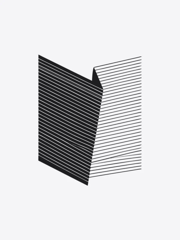 The Fold artwork on its own: one flat plane creased twice and flattened again.