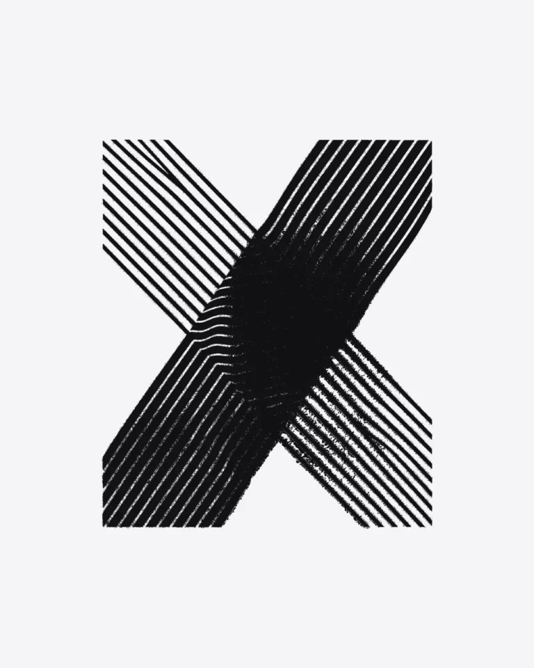 The Moire artwork on its own: two fine line grids overlaid a few degrees apart.