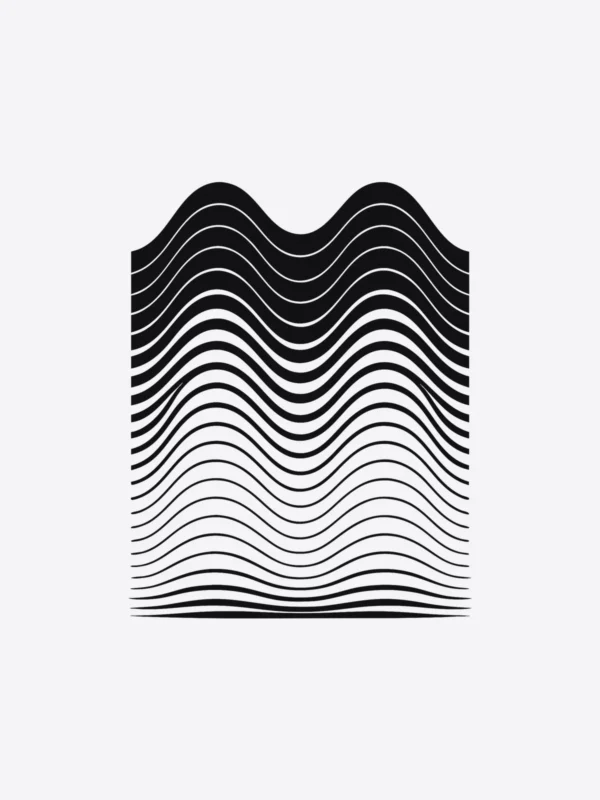 The Tide artwork on its own: long parallel curves stacked like a swell.
